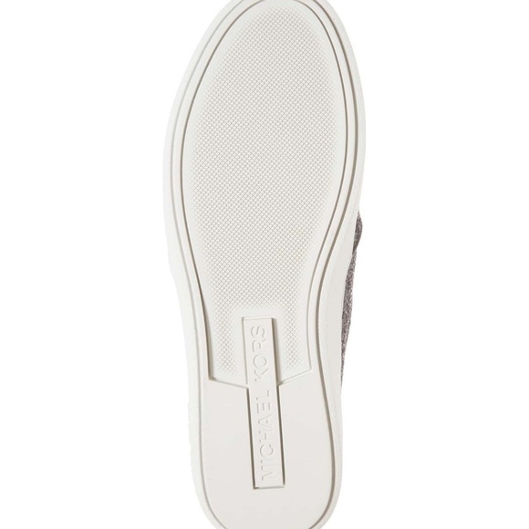 MICHAEL KORS KEATON  SNEAKERS GLITTER GUNMETAL NWT - Picture 8 of 8